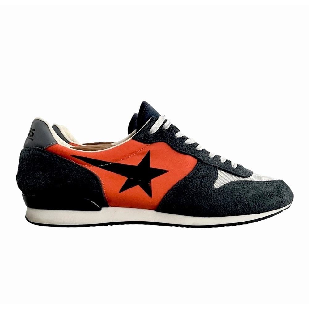 Golden Goose HAUS Mens Sneakers Orange Navy Suede Star Logo Made in Italy 44